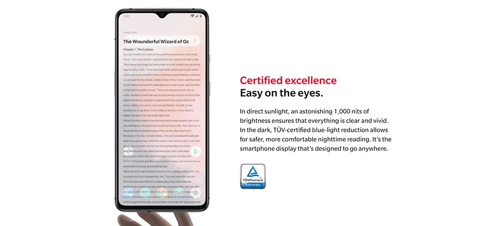 Global Firmware Oneplus 7T 8GB 128GB 256GB Mobile Phone Snapdragon 855 Plus 6.55" 48MP Triple Camera 4G Android 10.0 NFC phone