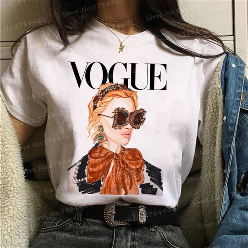 

Harajuku Ulzzang Lady 90s Love Sexy Lips Top Nail Polish Short Sleeve Vogue Popular Watercolor Floral Flower Women T Shirt
