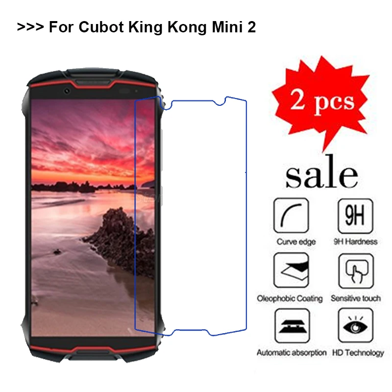 2 шт. закаленное стекло для Cubot King Kong Mini Чехол 9H взрывозащищенный защитный экран