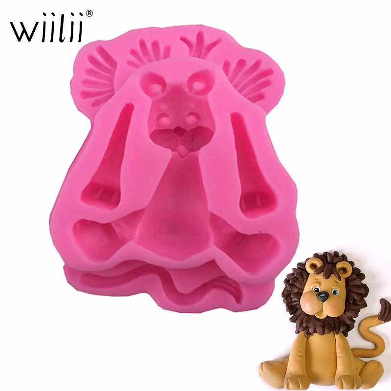 3D силиконовые формы для помадки на торт в форме льва печенья шоколад мастика