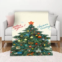 christmas trees fleece throw blanket lightweight super soft cozy merry christmas blanket for bed couch sofa decor 59x86 inches