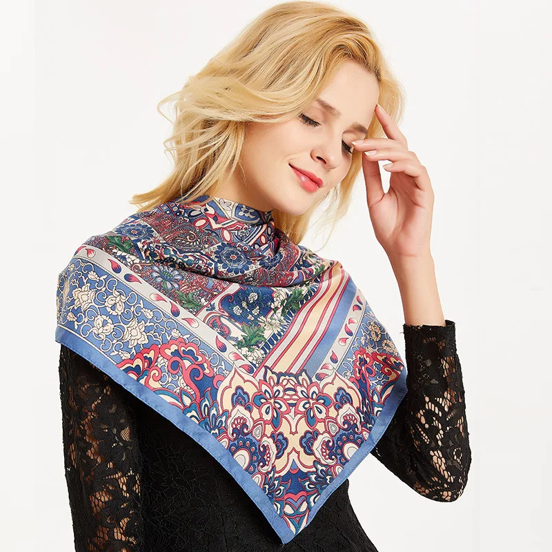 

Mulberry Scarf Women Silk Scarf Luxury Shawl Scarves Beach Cover-ups Bandana Hijabs Bufand de seda Foulard en soie solar playa