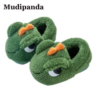 cute childrens cartoon indoor slippers 2021 cotton slippers boy lovely warm winter antiskid household small dinosaur slippers