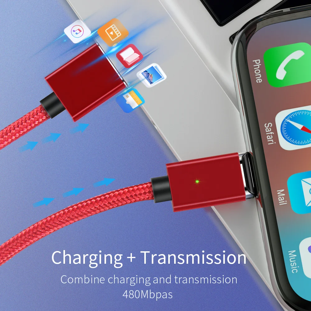 Usb кабель BaySerry Micro Type C для быстрой зарядки iphone магнитное зарядное устройство USB