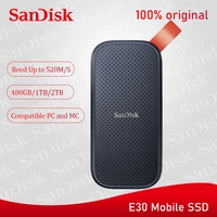 Original SanDisk-disco Duro Externo SSD, Dispositivo Portátil De 2TB 1TB, 480GB, Tipo C, HD, Para Ordenador Portátil Speed520M/S