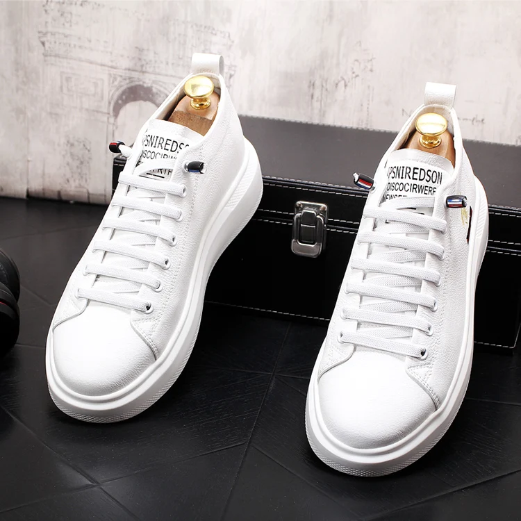 

autumn white men sneakers Hip-hop flat board shoes trainers men height Increasing shoes zapatillas hombre