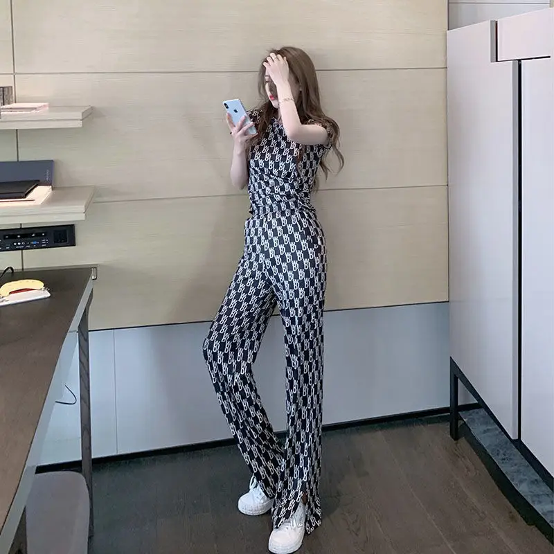 

Casual pants women's 2021 new high waist straight tube loose wide leg pants
