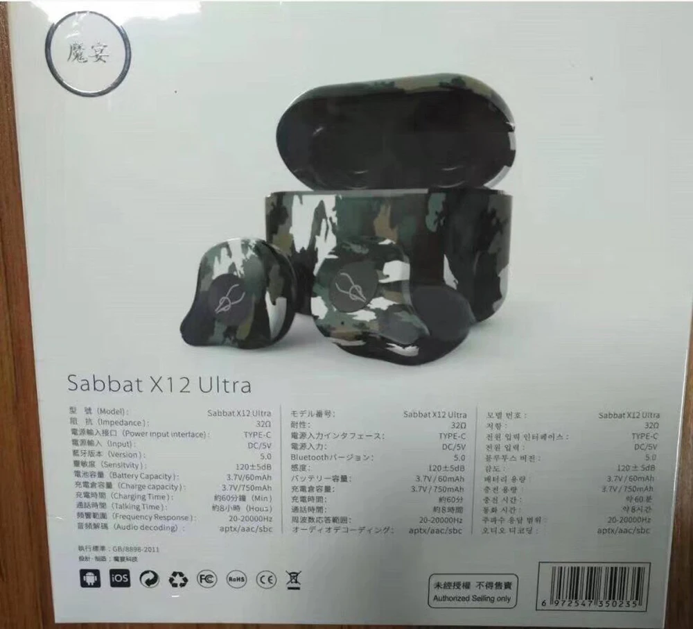 Новинка, беспроводные bluetooth наушники sabbat x12, ультра зарядка, портативные невидимые наушники BT5.0, стерео объемные близнецы