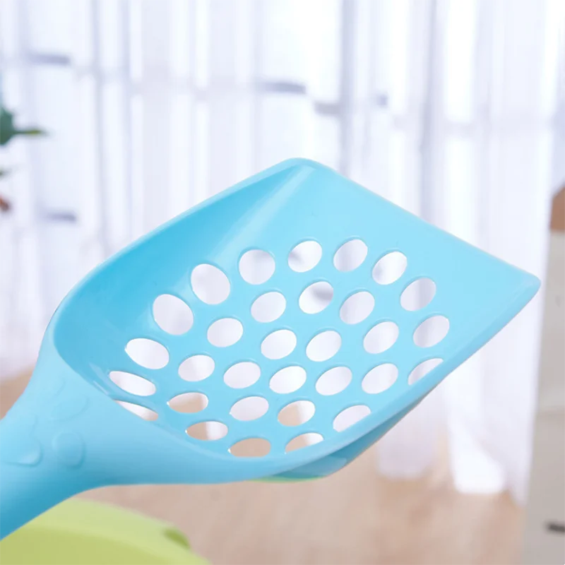 

Plastic Round Hole Cat Litter Spoon Solid Hollow Pet Cleaning Tool Convenient Durable Candy Colors Hangable Cat Litter Shovel