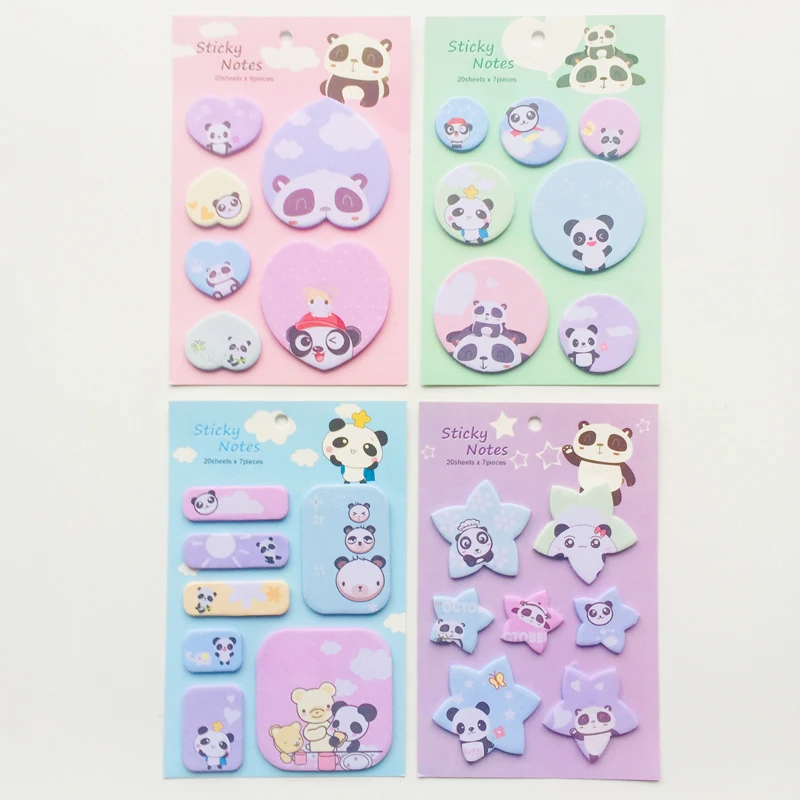 1X Kawaii яйцо лягушка блокнот для заметок Sticky Notes школьные канцелярские принадлежности - Цвет: 1 Panda Random