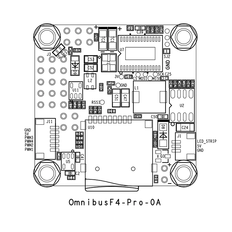 Betaflight F4 V2 PRO плата контроллера полета w/Baro Встроенный OSD с блоком питания для RC вид