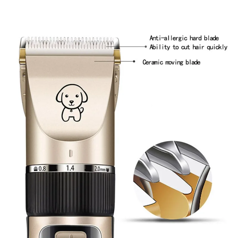 

USB Dog Grooming Clippers Electric Pet Trimmer Cordless and Low Noise Grooming Set New Dogs Cats Hair Shaver with 4 Clippers
