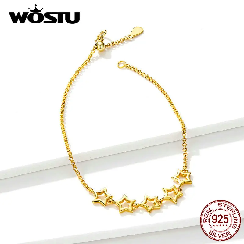 Женский браслет из серебра 925 пробы с яркими звездами | Украшения и аксессуары