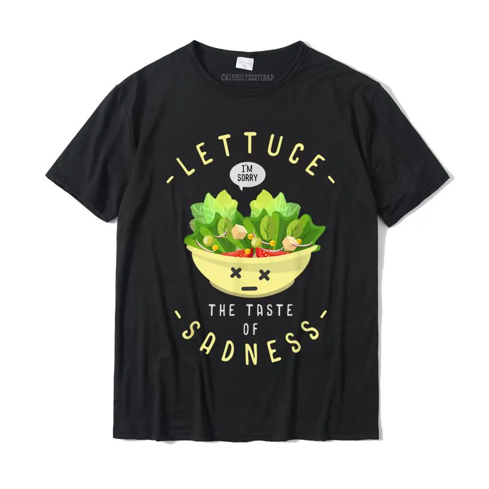 

Lettuce The Taste Of Sadness Design Funny Diet Green Food T-Shirt Printed Tees For Men Brand New Cotton Top T-Shirts Europe