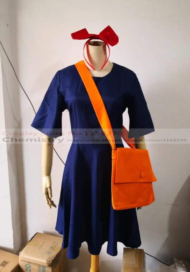 Служба доставки Kiki раньше костюм для косплея платье + головной убор сумка |