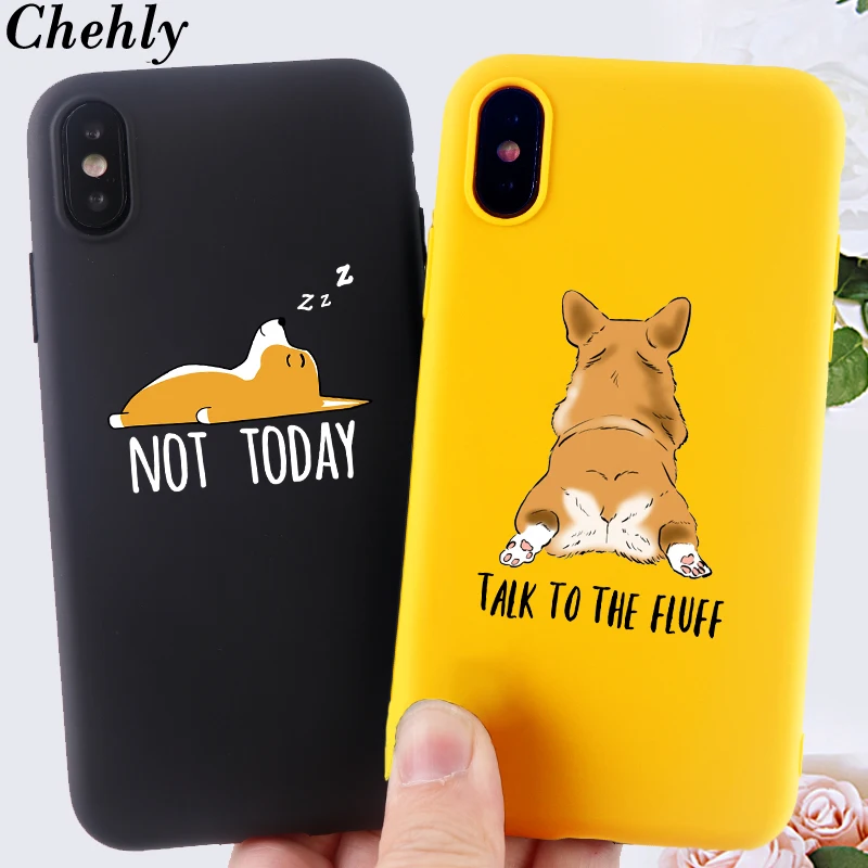 Cute Corgi Phone Case for IPhone 6s 7 8 11 12 Plus Pro Mini X XS MAX XR SE Cases Soft Silicone Fitted Phone Accessories Covers