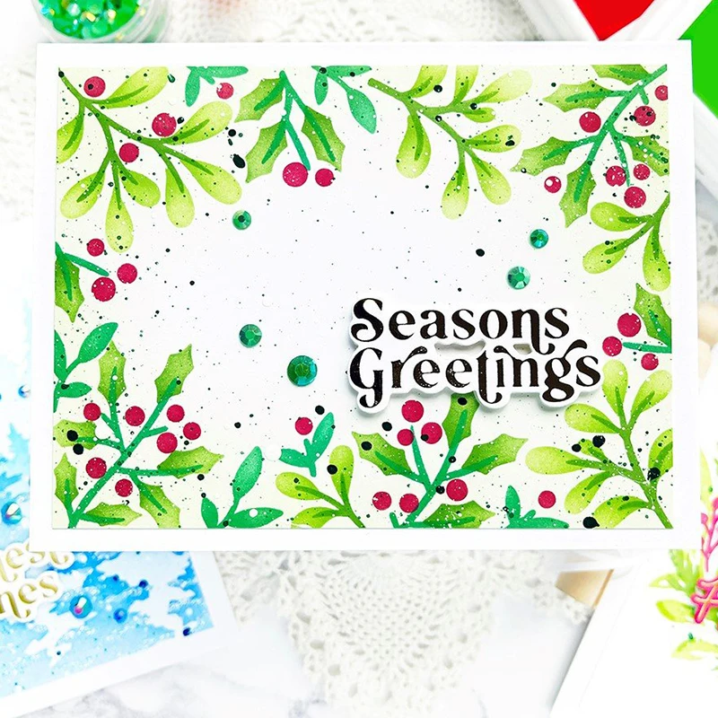 Новинка 2021 праздничный ботанический фон пластиковый трафарет для рукоделия