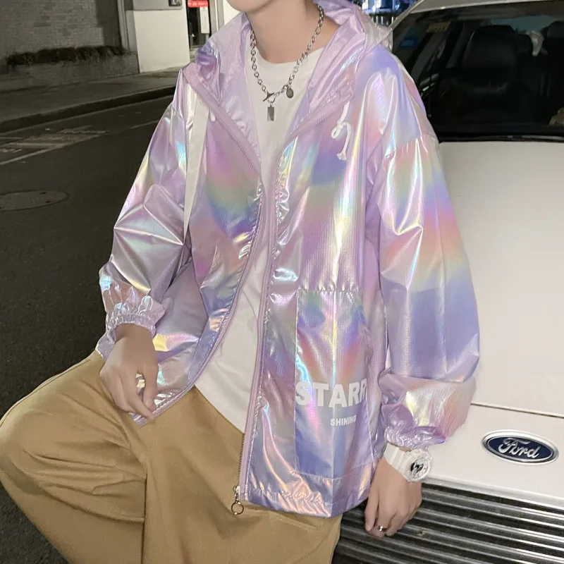 

2021 summer new sun protection clothing short anti-ultraviolet breathable long-sleeved thin windbreaker coat men Free shipping