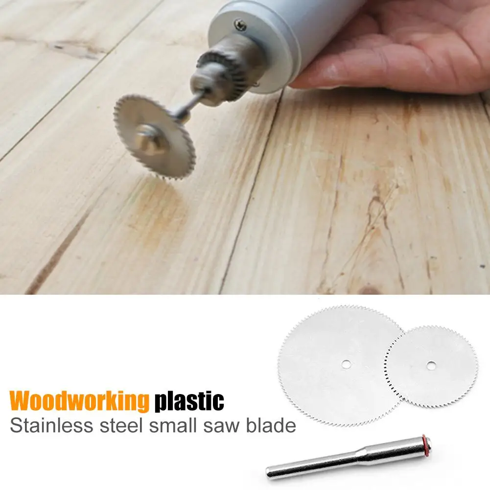 

10pcs Stainless Steel Saw Blades Circular Woodworking Plastic Wood Thin Acrylic Cutting Disc with 2pcs Connecting Rods