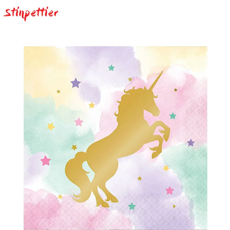 Единорог одноразовая посуда тарелки чашки скатерть соломинки для единорога тема