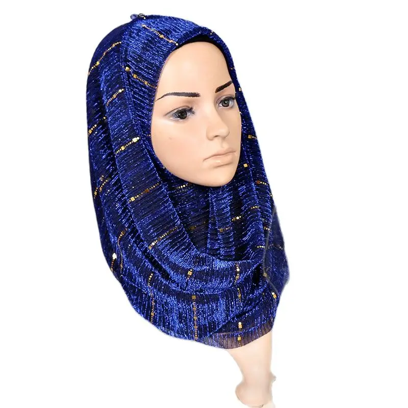 

Женский Блестящий шарф, модные однотонные шарфы, шали из люрекса, мусульманский хиджаб, легкие шарфы, Модные осенние шарфы 180*66 см, 10 шт./лот