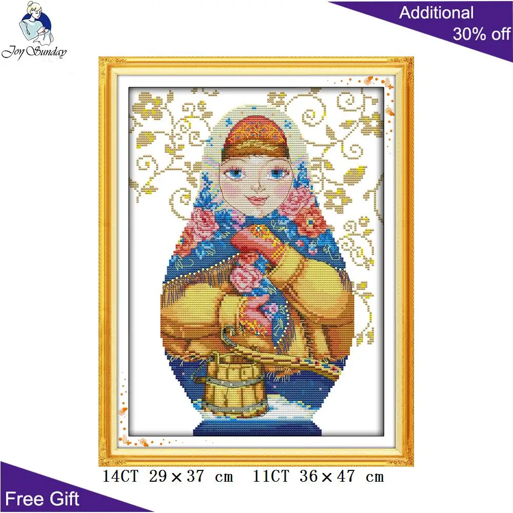 Домашний декор Joy Sunday Матрешка C217(5)C218(6)C219(7)C220(8) 14CT 11CT подсчитанная штампованная
