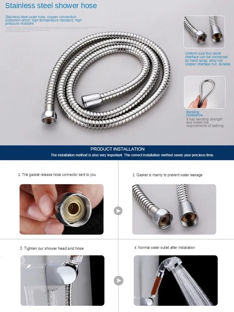 Насадка для душа с хромированным насадкой функцией экономии воды под высоким