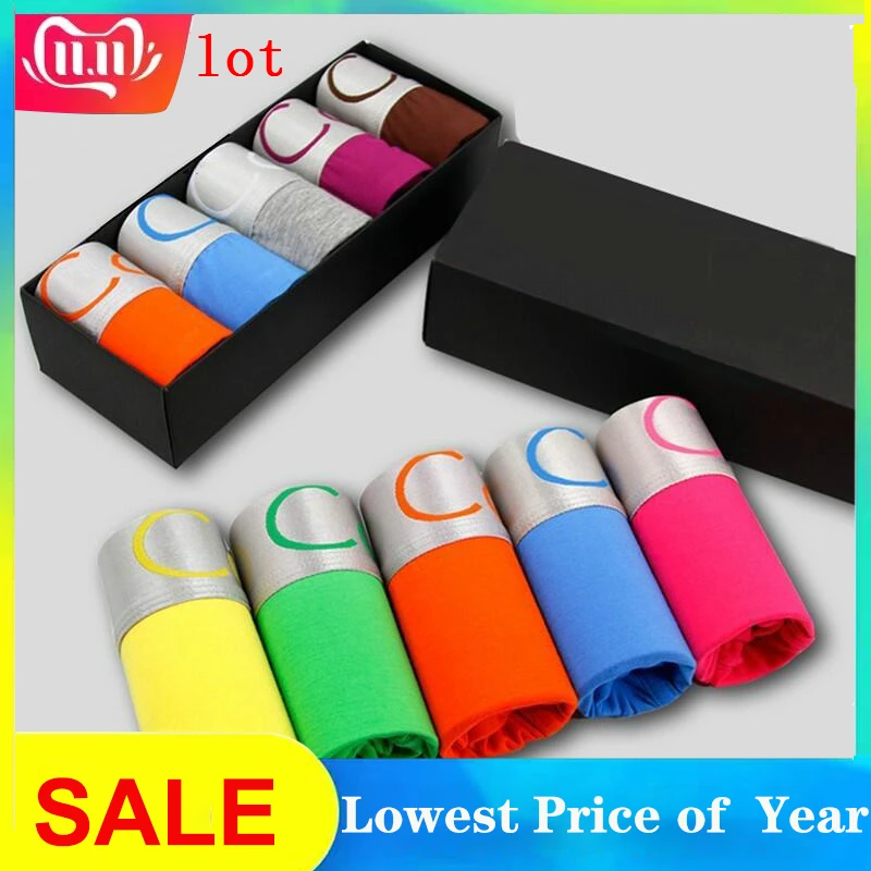 Трусы-боксеры мужские 10 шт./лот хлопковое нижнее белье дышащие мягкие