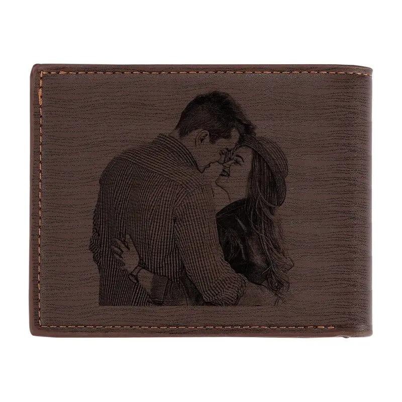 Direct Selling Wallet Men's Custom Pattern Engraving Short Wallet Double Folding Forever Young Wallet Custom Wallets For Men