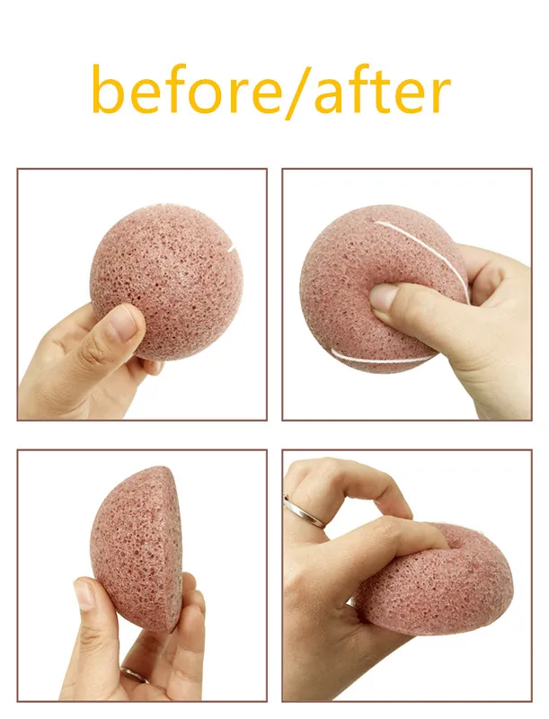 1 шт. круглая форма Konjac Губка косметический спонж губка для очистки лица Натуральный аморфофаллюс коньяк слоеное приспособление для очистки лица промывка