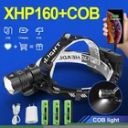 Суперъяркий Мощный светодиодный налобный фонарь XHP160 18650 XHP90, Usb Перезаряжаемый налобный фонарь 86 Вт, мощный монолитный блок светодиодов, налобный фонарь для рыбалки