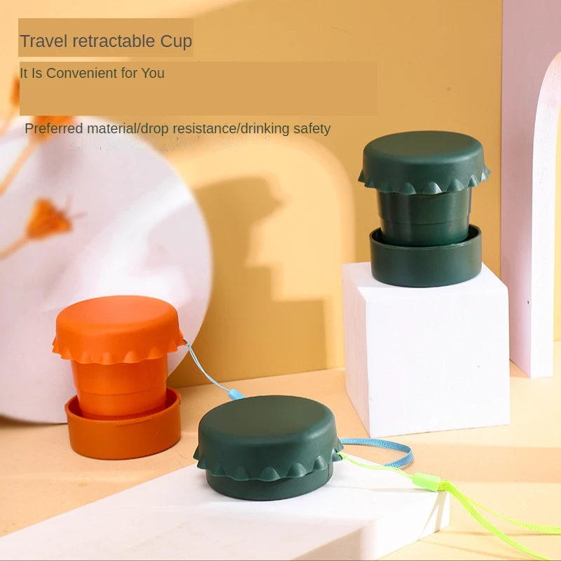 Пластиковая Складная чашка выдвижная бутылка для воды портативная чая и кофе