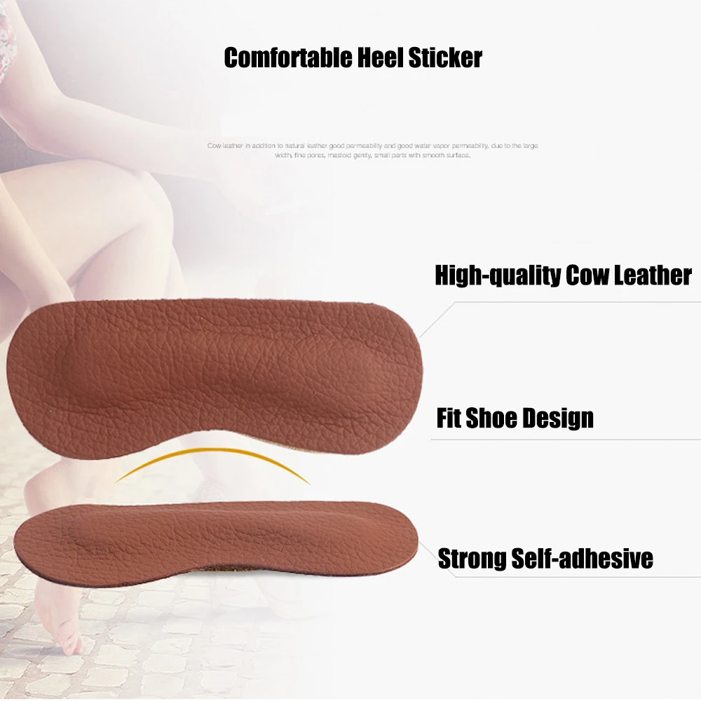 Leather Heel Protector Stickers for High Heels Women Shoes Size Reduce Inserts Foot Heel Liner Grip Pain Relief Cushion Pads images - 4