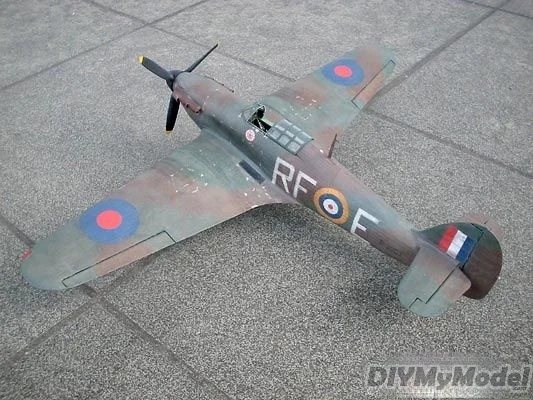 DIYMyModeI-KIT de construcci&oacute;n de modelo de papel manual, rompecabezas de juguete hecho a mano, accesorios de pel&iacute;cula, versi&oacute;n Harrinsky de brit&aacute;nico hurricane fighter, DIY-1