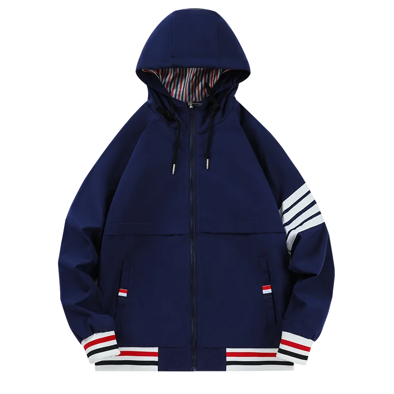 Куртки Новая Осенняя куртка с капюшоном Мужская одежда корейские модные мужские