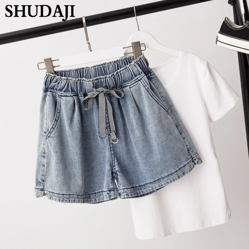 Женская одежда большого размера облегающие джинсовые шорты для отдыха полных