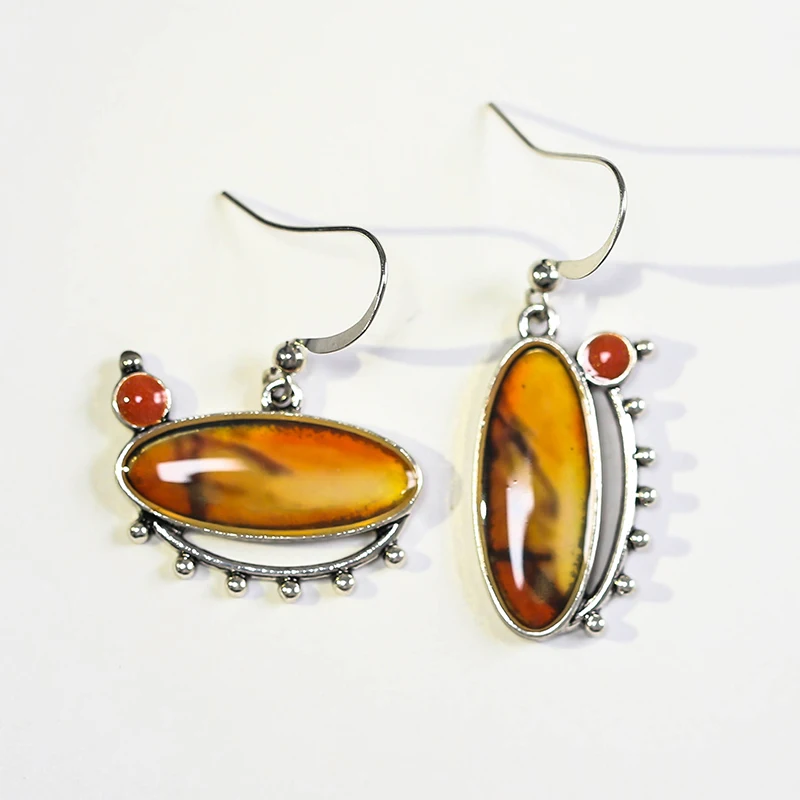 

Vintage Pendientes Snails Resin Stone Drop Earrings Delicate Handmade Hook Dangle Earrings Brincos Mujer Z3D354