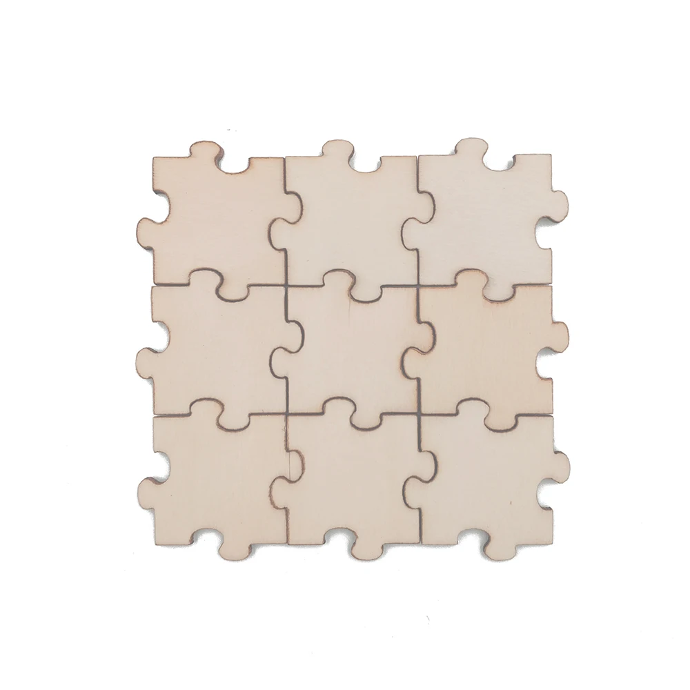 

60pcs 20/30/40mm Blank Puzzle Unfinished Wood Puzzle, Wooden Jigsaw Puzzles for DIY, Kids Color-in Crafts Projects