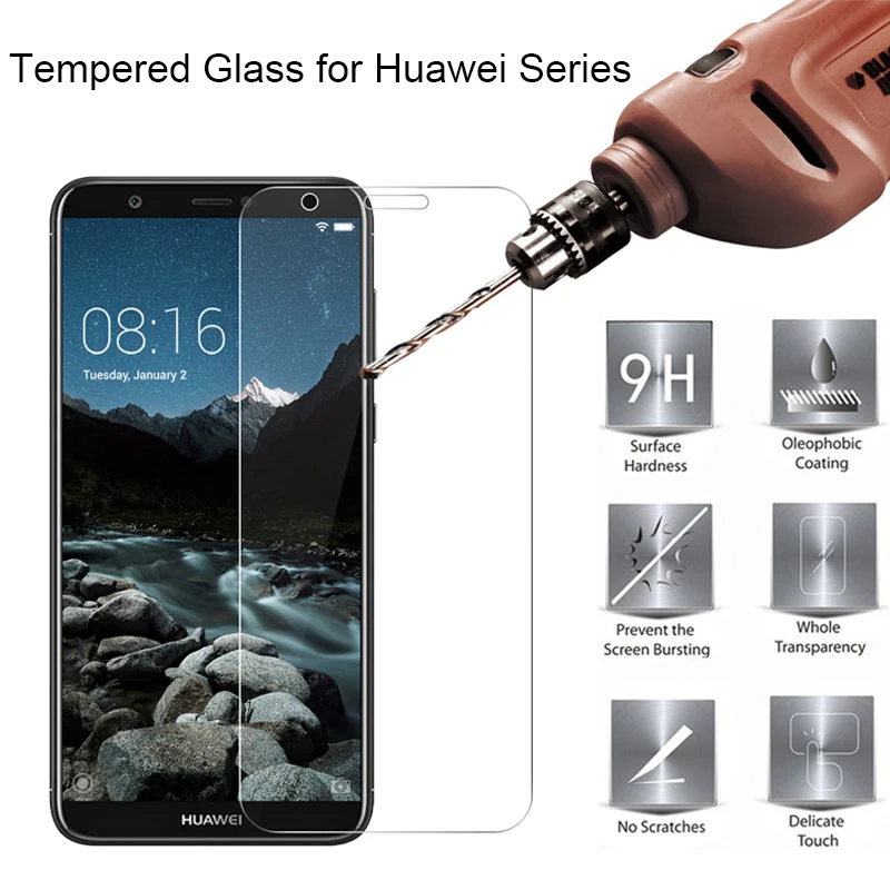 9H HD Screen Film Glass for Huawei Y6 ii Compact Y5 ii Y3 2017 Tempered Glass for Huawei Y6 Pro Glass on Huawei Y7 Prime 2017