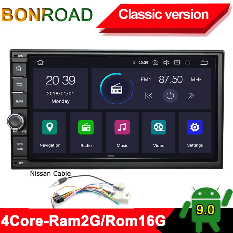 Bonroad " 2Din Android 9,0 Автомобильный мультимедийный плеер для Nissan для hyundai для Kia gps-навигация, радио, стерео-видео(без DVD - Цвет: C-PX30 For Nissan