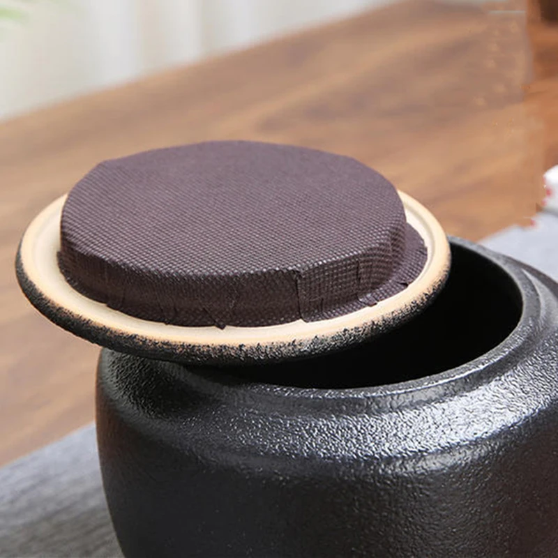 

2 Types Black Ceramic Tea Cans Multifunctional Tea Tank Pu'er Flower Red Green Tea Packaging Sealed Cans Round Mouth Easy Access