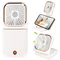 mini neck fans usb rechargeable handheld adjustable desktop fan power bank phone holder eyelashes nail polish dryer cooling