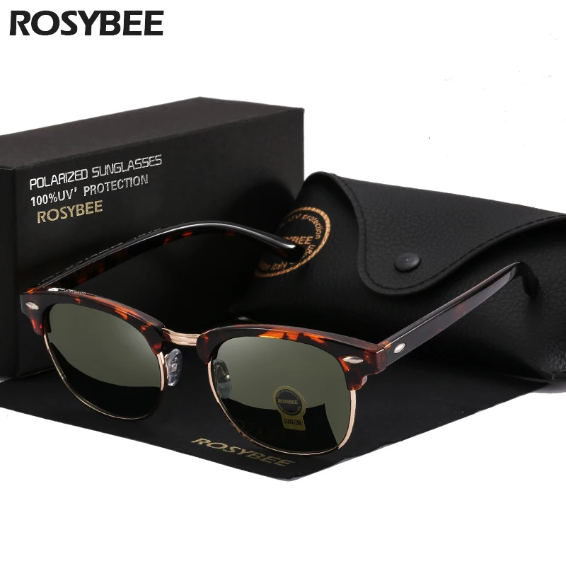 Rosybee UV400 клуб поляризационные солнцезащитные очки мужские женские Классические