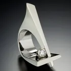 Кольца на палец VAGZEB женские, серебристый циркониевый геометрический дизайн, хороший Вечерние для подруги