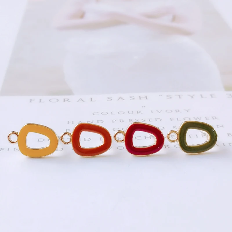 Серьга Кольцо из сплава с эмалью 6 шт.|Ювелирная фурнитура и компоненты| |