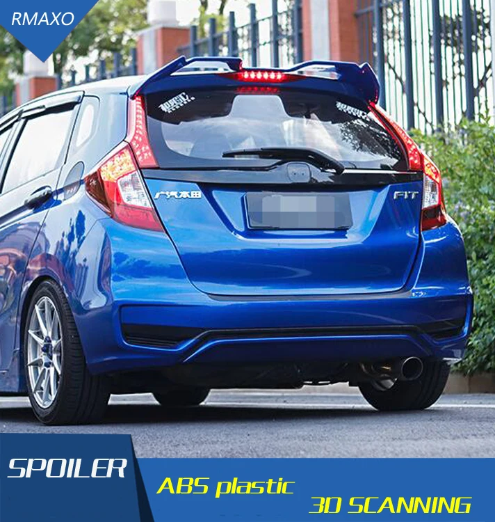 Спойлер для Honda fit jazz 2014 2019 OUXB АБС пластик цветной задний спойлер автомобиля