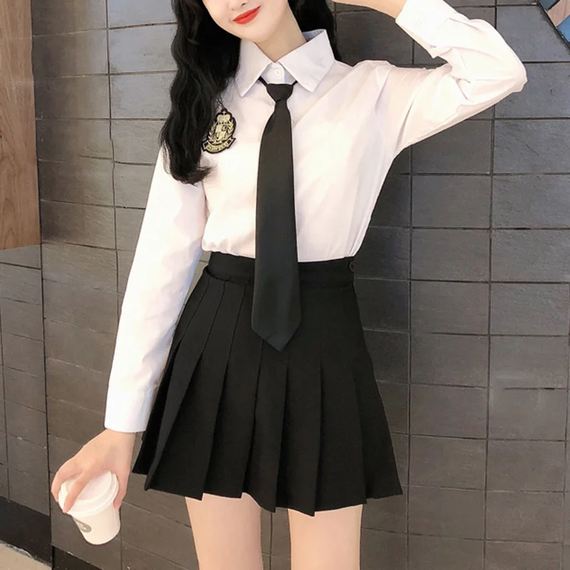 

Summer Women's Skirt High Waist A-Line Skirt Womens Black Pleated Woman Skirts Short Skirt Female Student College Style Clothes