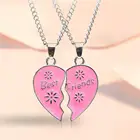 Цепочка с подвеской в форме сердца, вырезание букв, 2021, 2 шт., ожерелье для лучших друзей