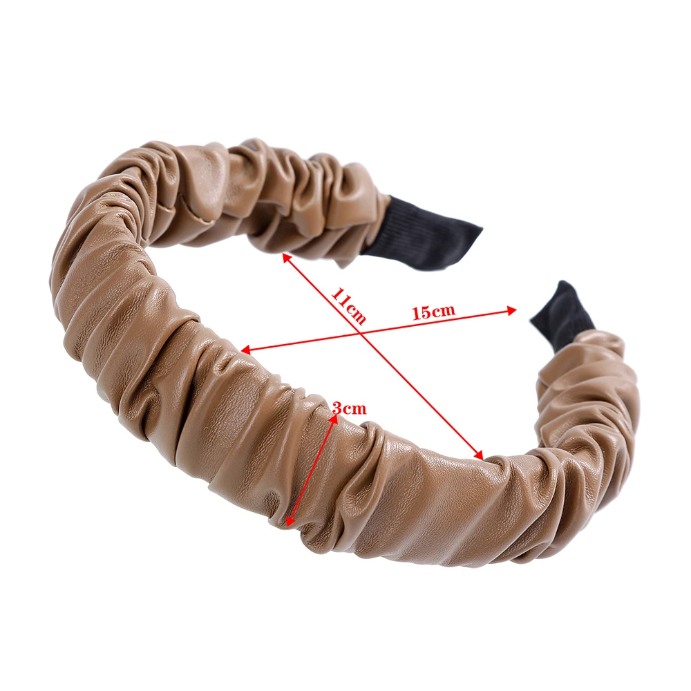 Женский ободок из искусственной кожи Levao в стиле ретро с рюшами аксессуар для