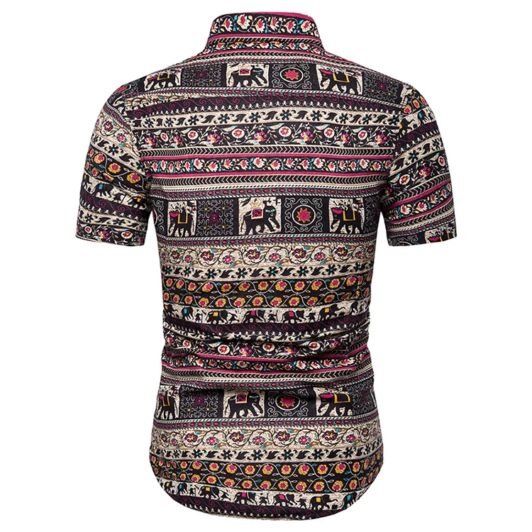 Рубашка мужская с винтажным африканским этническим принтом 2021 | Мужская одежда